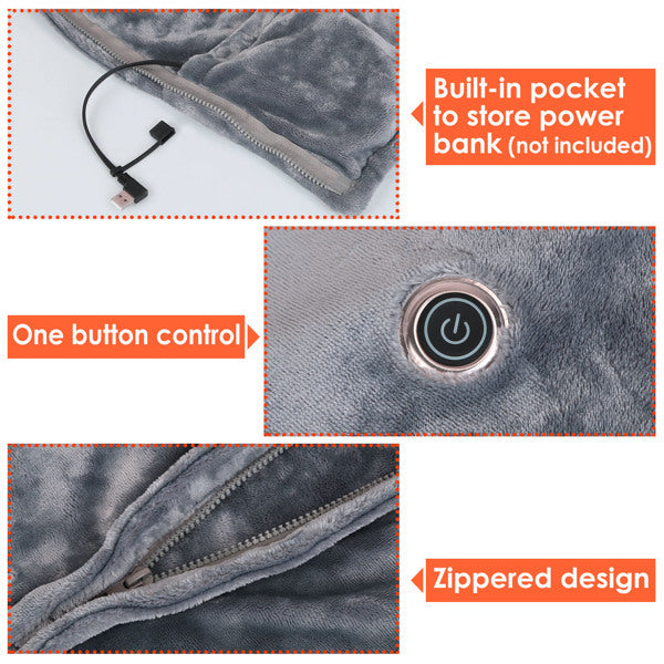 Wearable USB Heated Shawl With 3 Adjustable Levels