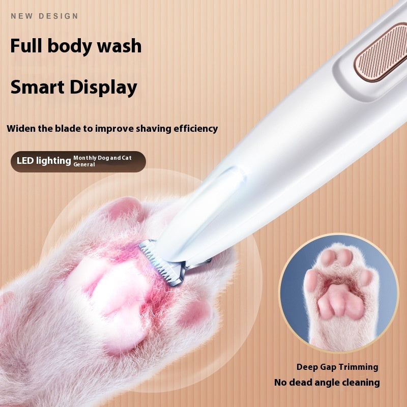 Waterproof LED Dog Paw Trimmer & Pet Hair Clippers