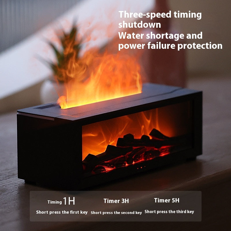 3D Flame Effect Essential Oil Humidifier with Colorful LED Light & Large Mist Output