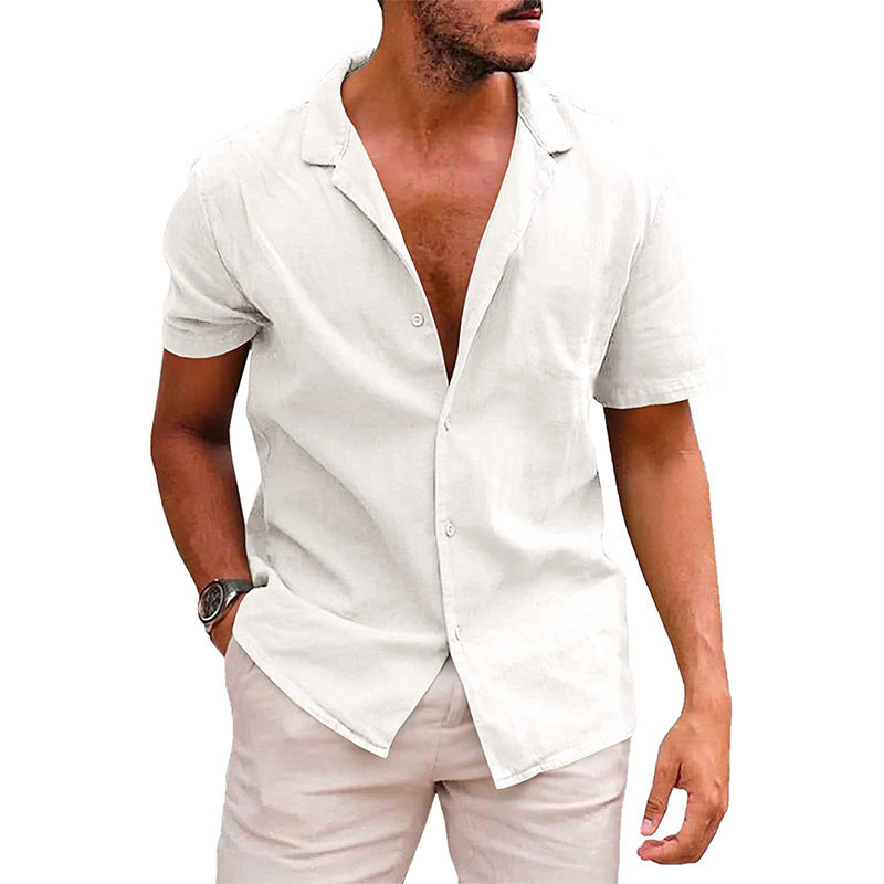 Casual Button Down Shirt Short Sleeve Beach Shirt
