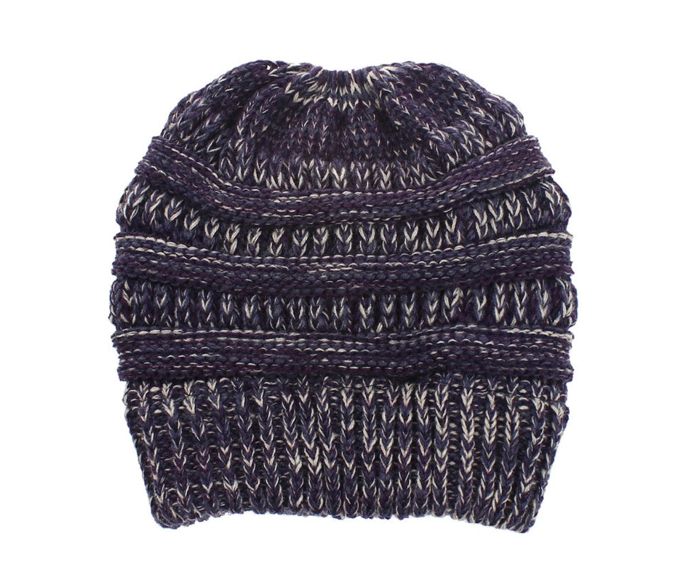 Mixed Color Knitted Wool Hat For Ladies