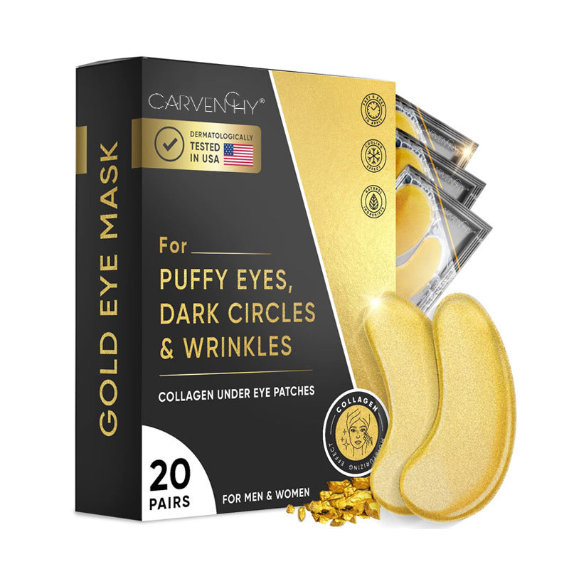24K Gold Eye Mask Patch For Eye Bag Removal, Wrinkle Lifting And Tightening