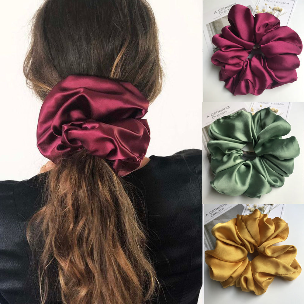 Smooth Satin Large Intestine Circle Hair Tie