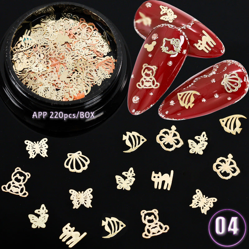 Ultra Thin Hollow Metal Chip English Letter Snowflake Christmas Nail Patch