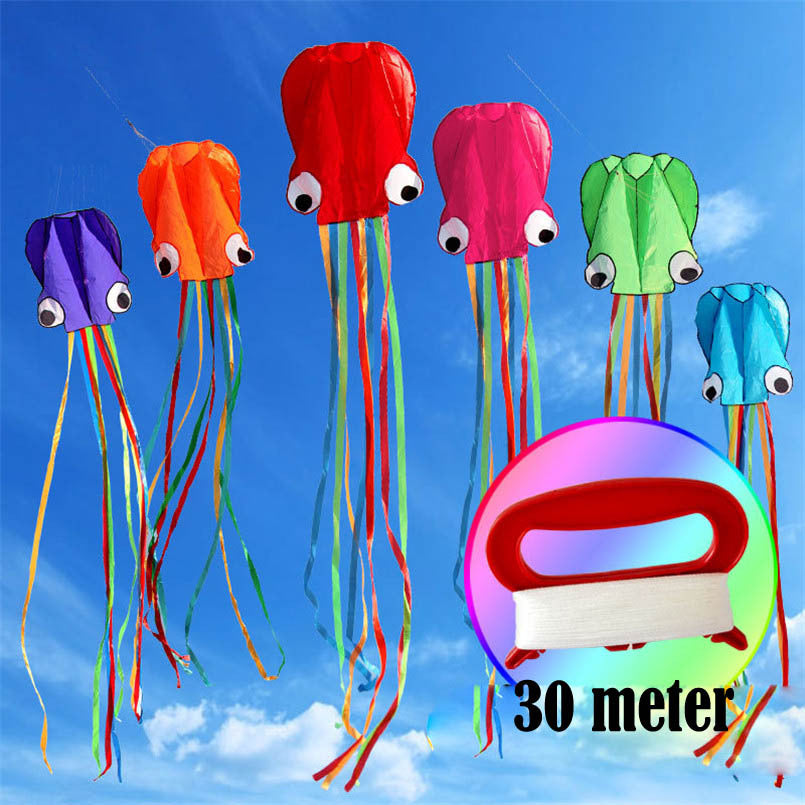 3D 4M Large Octopus Beach Kite with Handle Line