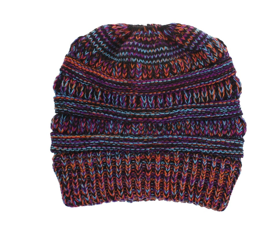 Mixed Color Knitted Wool Hat For Ladies