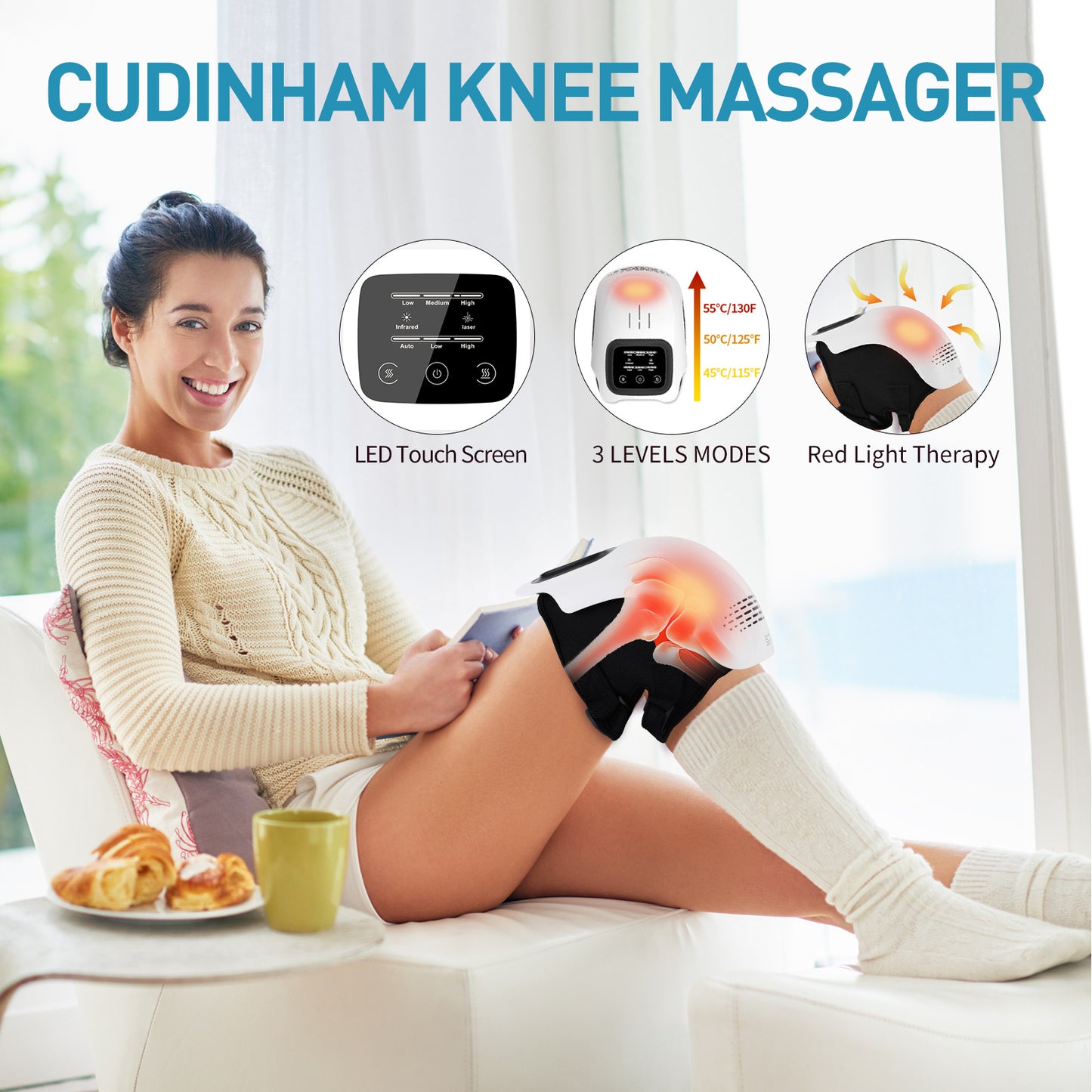 Knee Massager With 3 Levels Heat And Vibration Massage