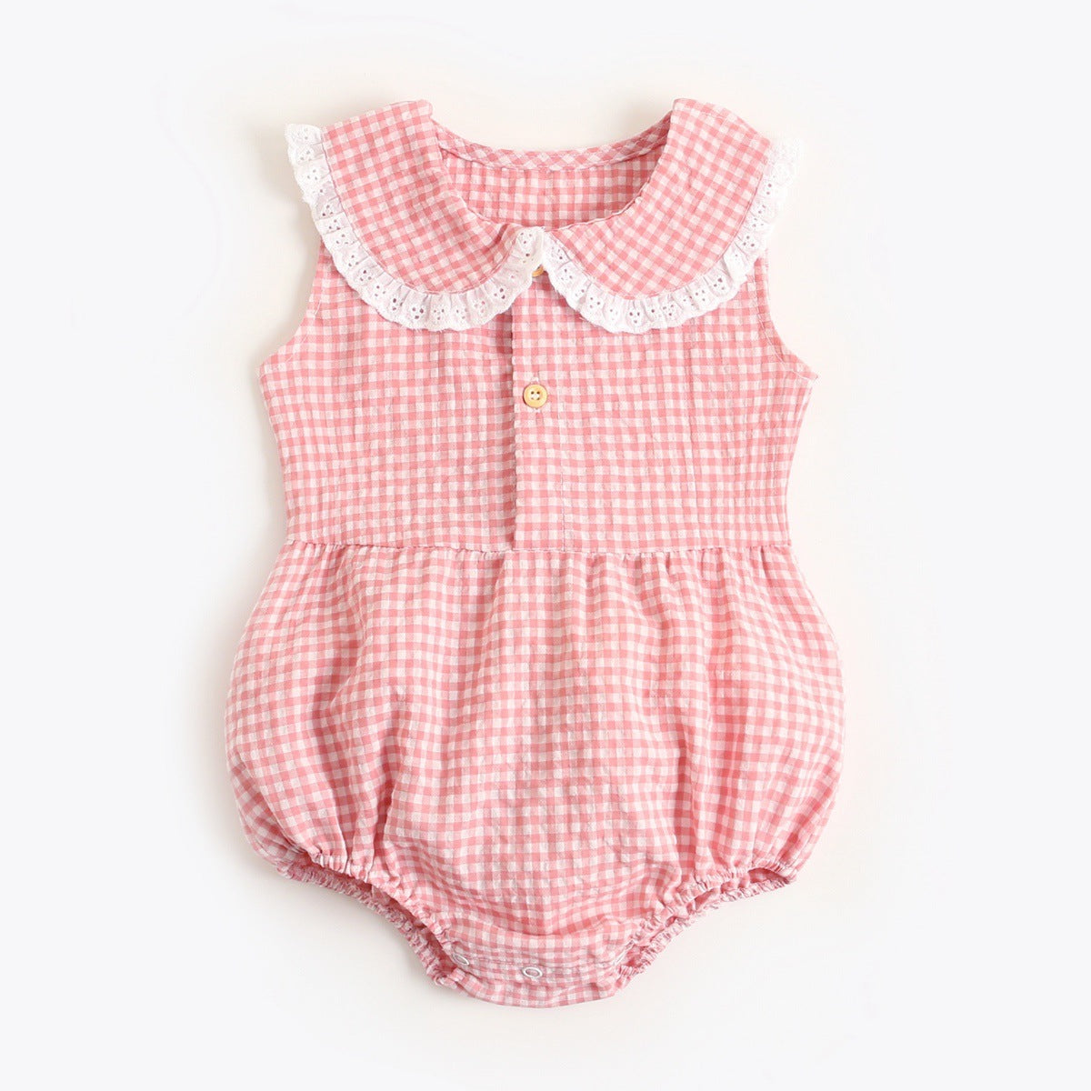 Simple And Creative Plaid Baby Onesie