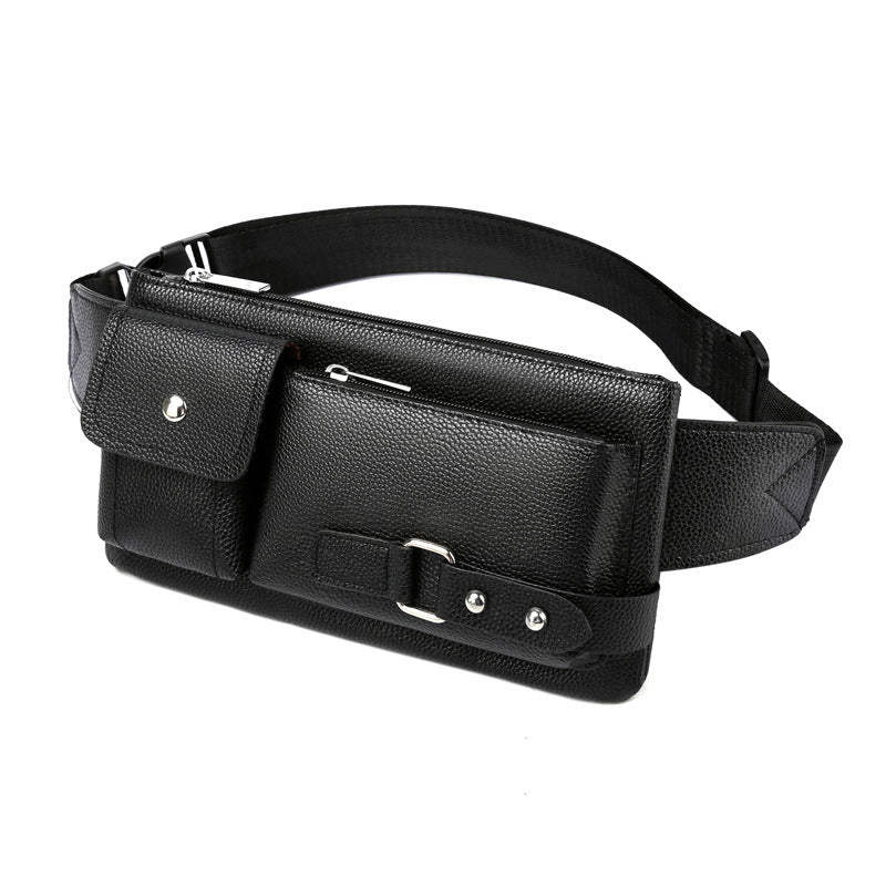Men's Leather Waist And Chest Bag For Travel