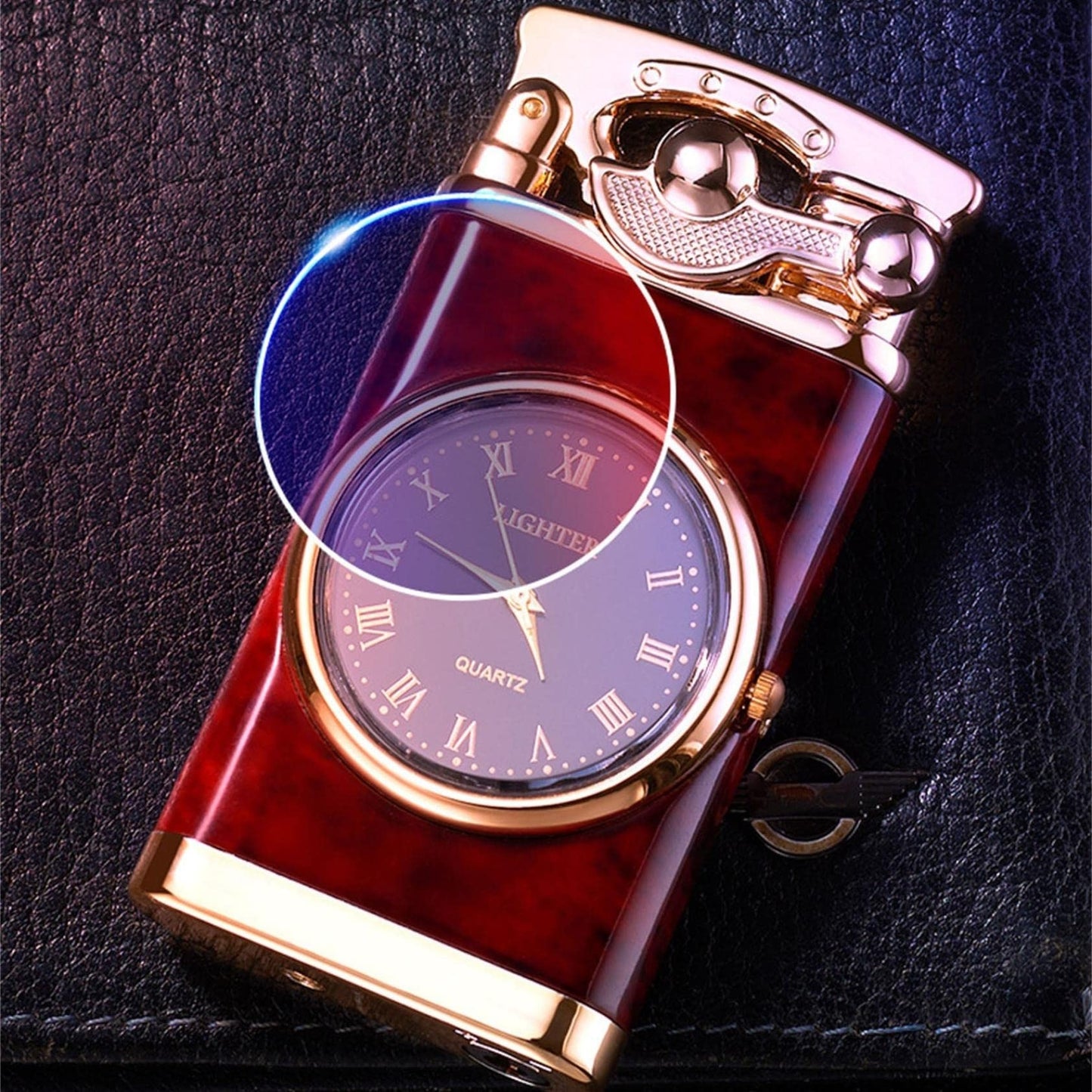 Real Dial Inflatable Windproof Lighter Men's Watch Gift