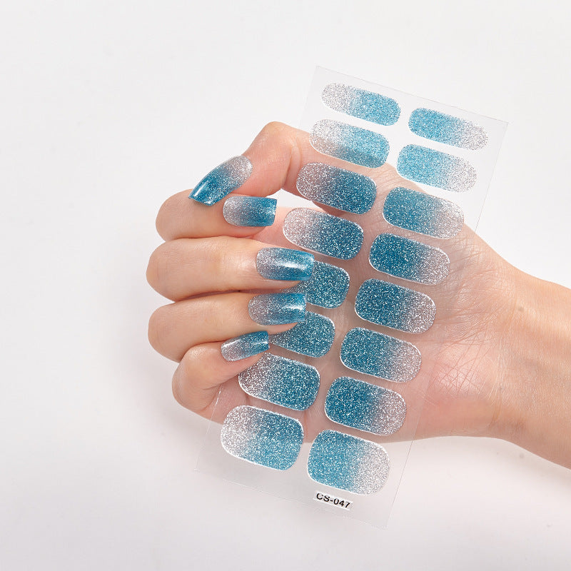 16 Small Gradient Onion Powder Nail Stickers