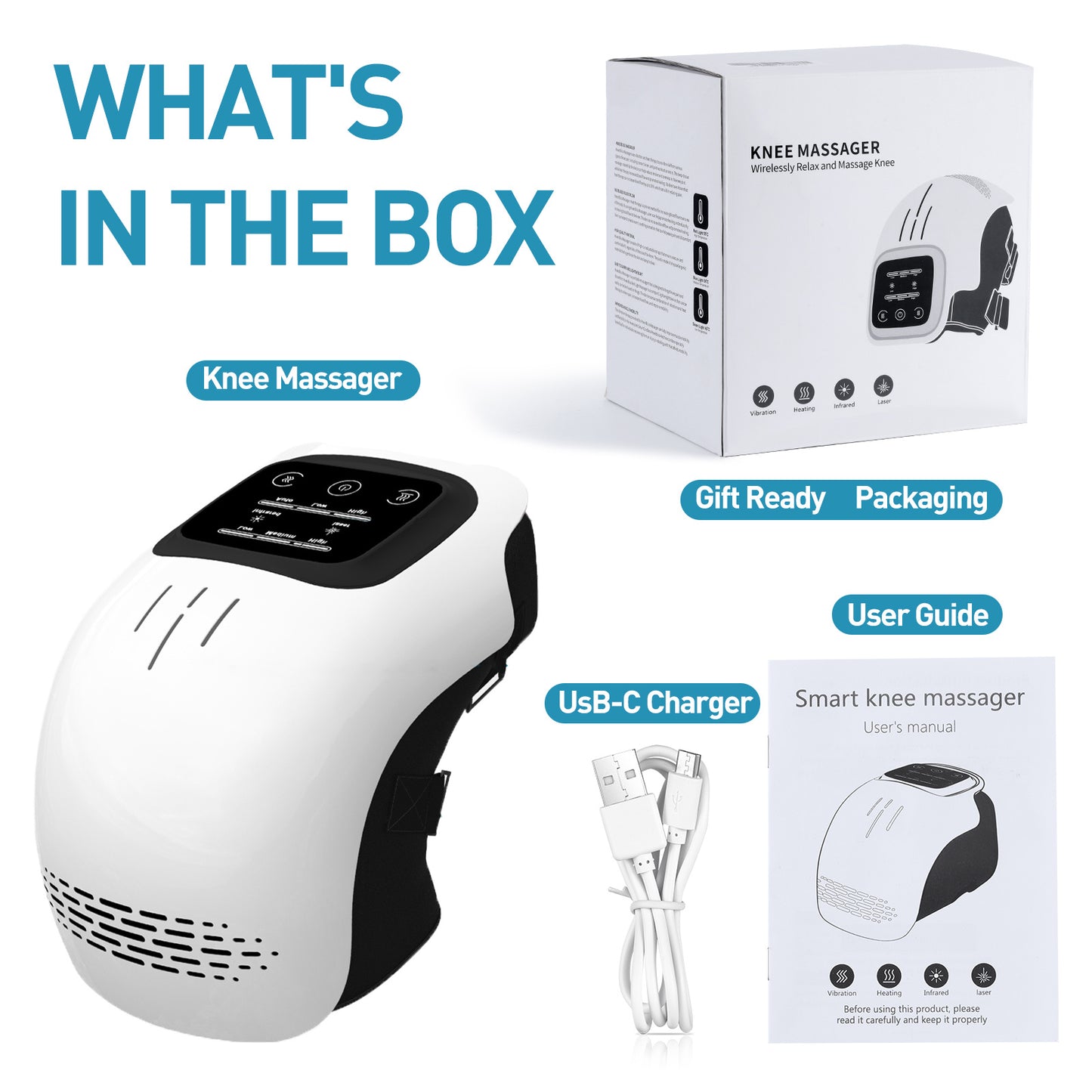 Knee Massager With 3 Levels Heat And Vibration Massage