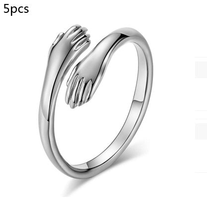Simple Hands Alloy Hug Ring