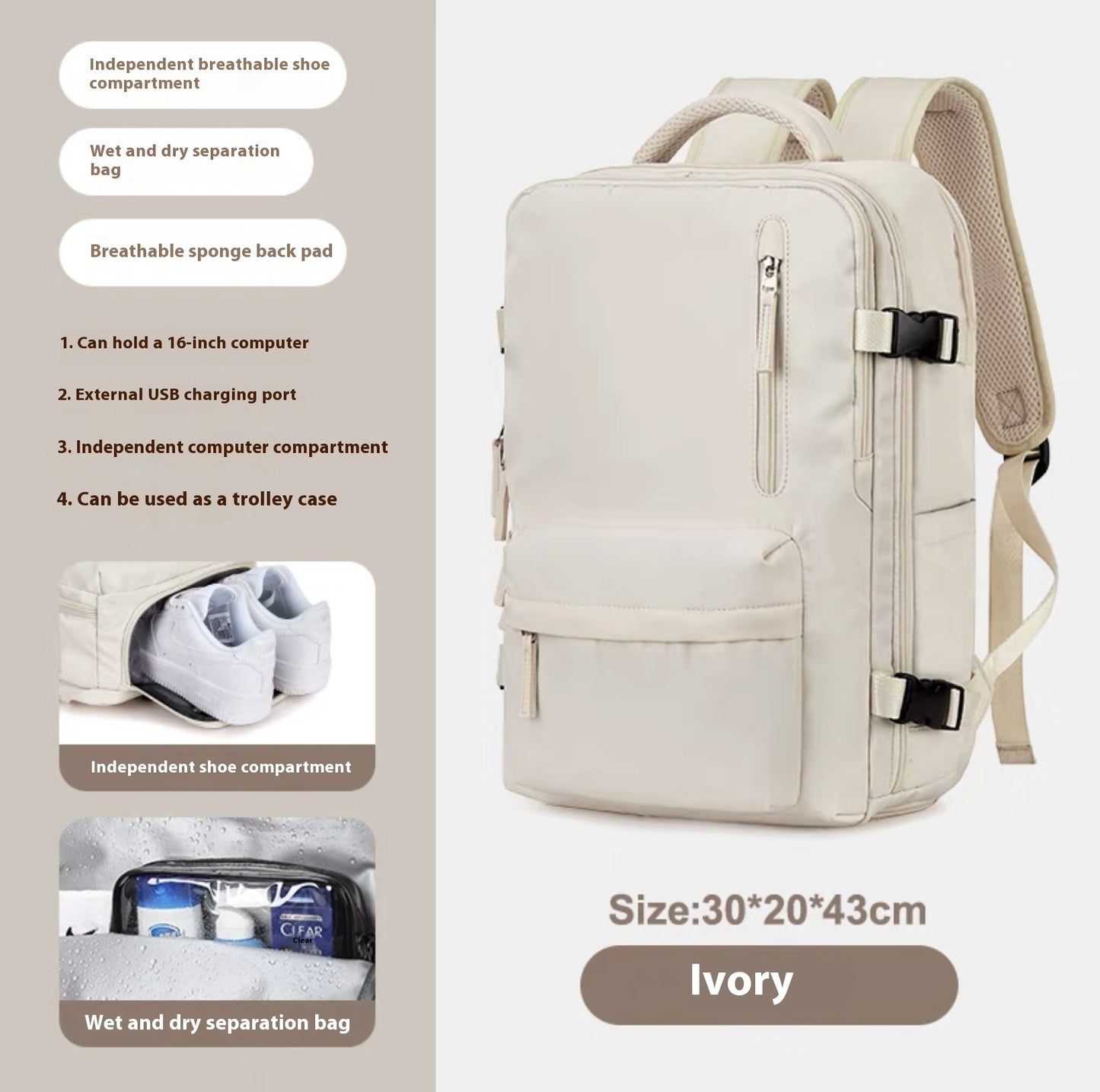 Breathable And Waterproof Large Capacity Travel Backpack
