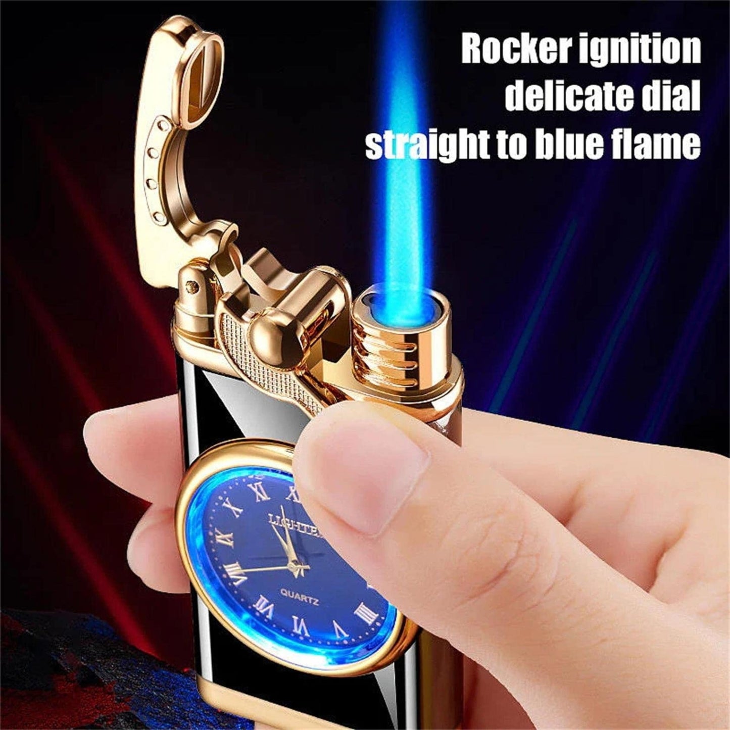 Real Dial Inflatable Windproof Lighter Men's Watch Gift