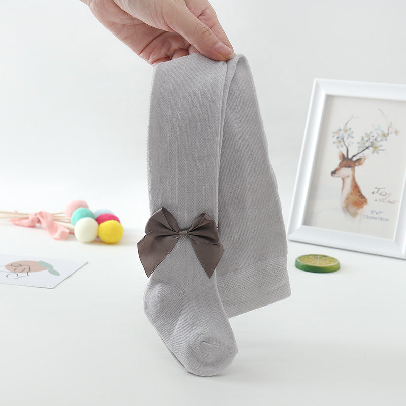 Children's Pantyhose Big Bow Mesh