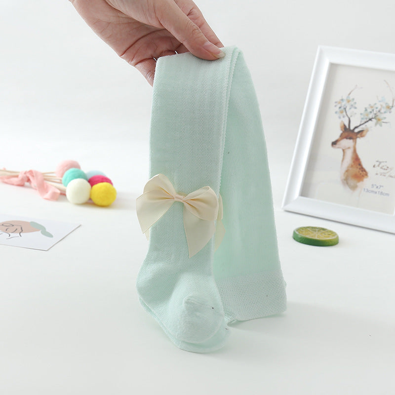 Children's Pantyhose Big Bow Mesh