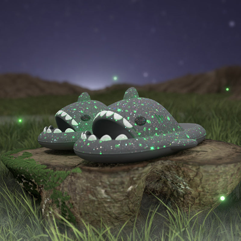 Shark Slippers With Starry Night Light Design Bathroom Slippers For Women