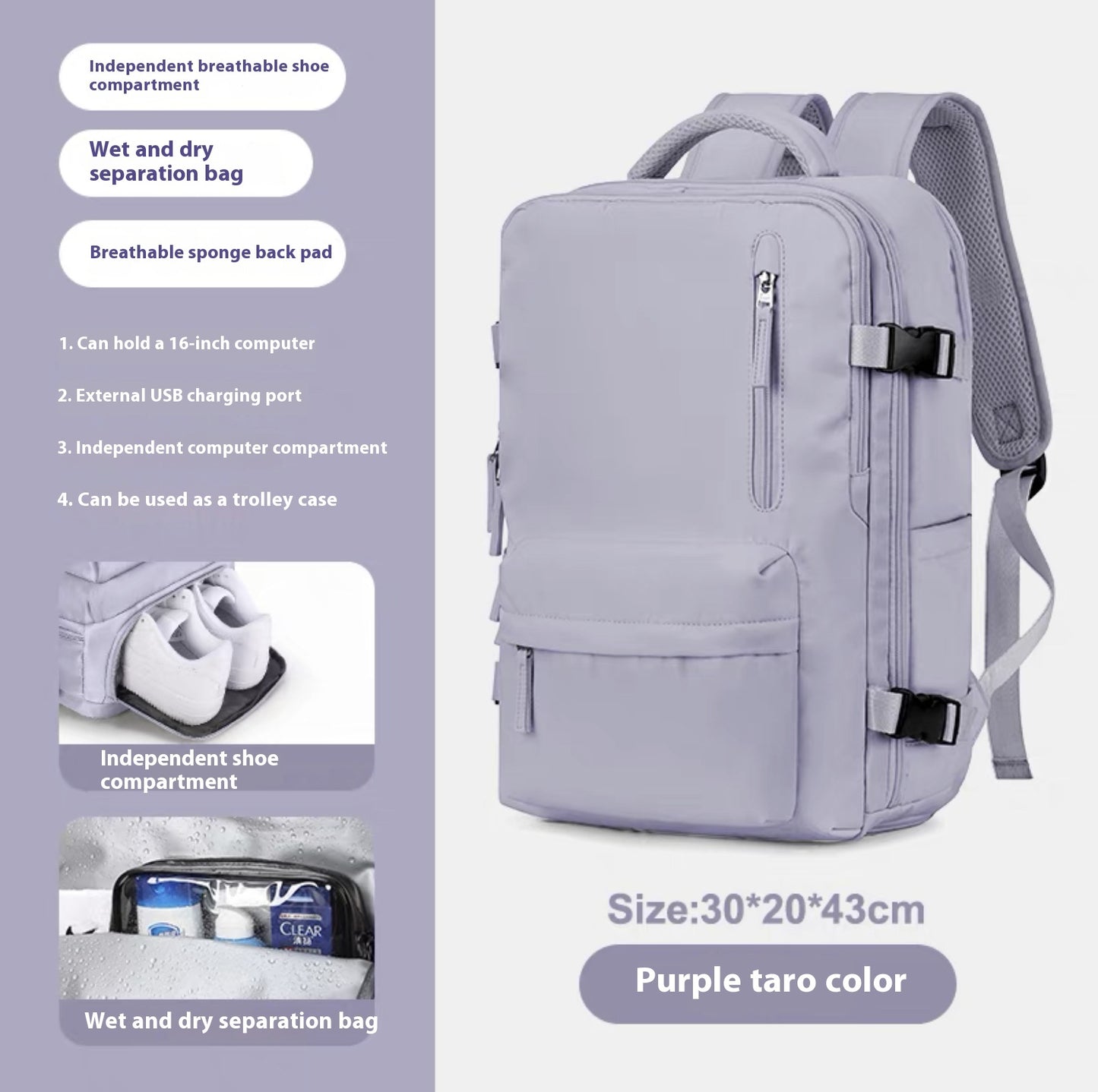 Breathable And Waterproof Large Capacity Travel Backpack