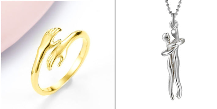 Simple Hands Alloy Hug Ring