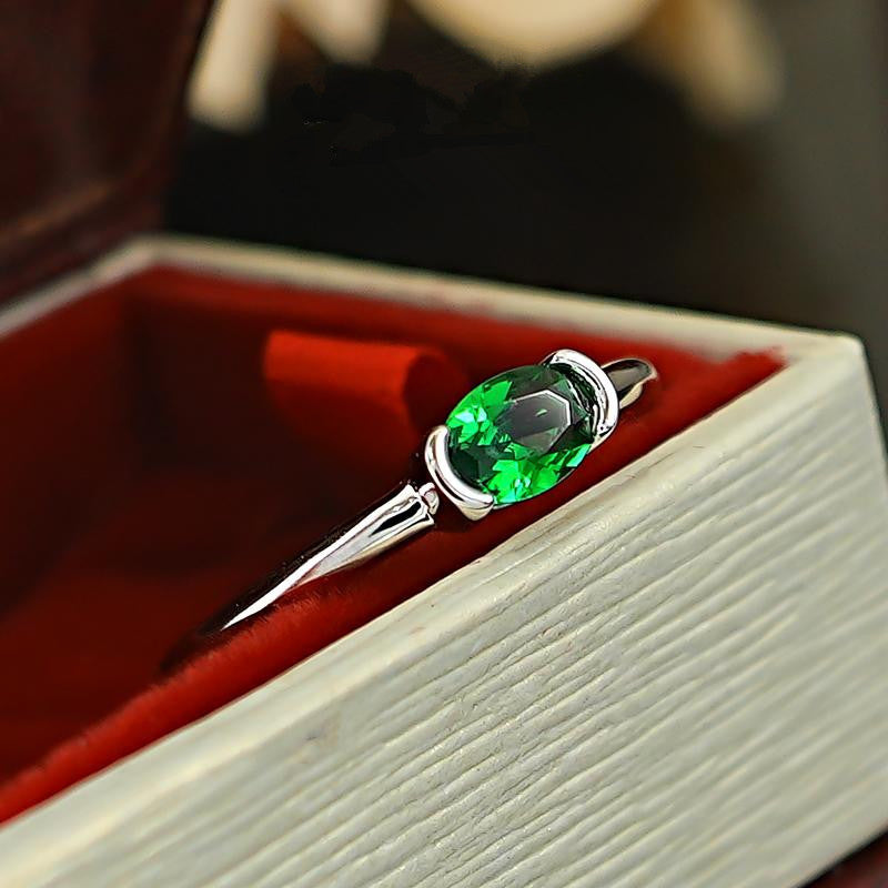 High Carbon Emerald Rhinestone Ring