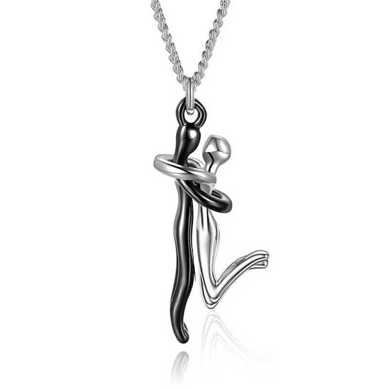 Couple's Humanoid Hug Necklace