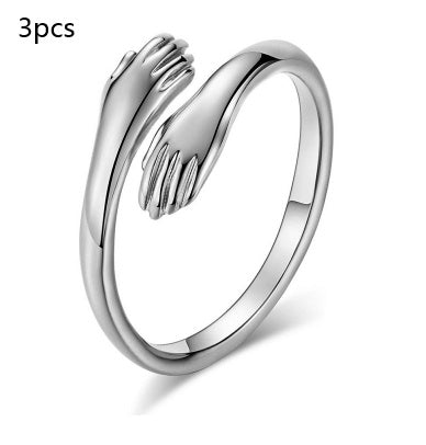 Simple Hands Alloy Hug Ring