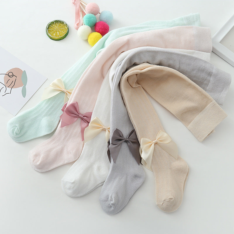 Children's Pantyhose Big Bow Mesh
