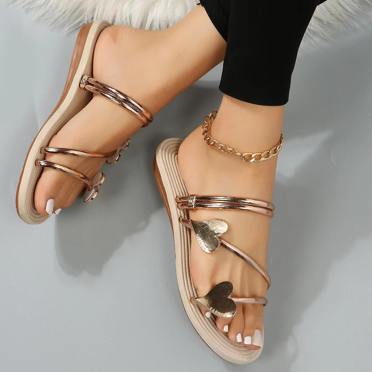 Heart Shape Summer Flat Slippers