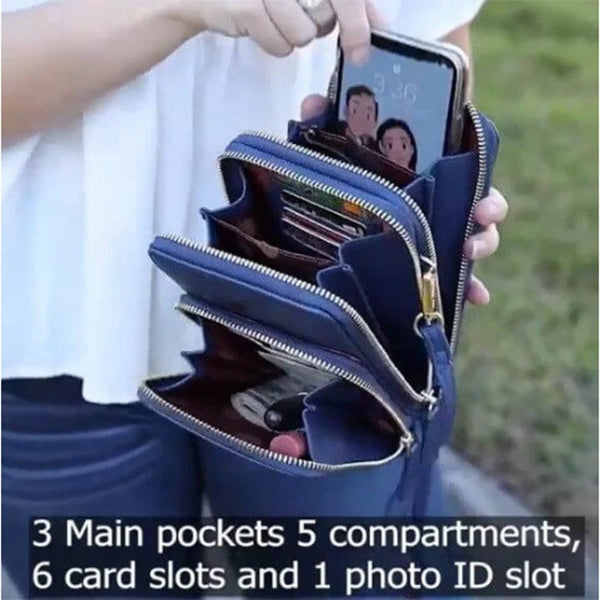 Tri-fold Pockets Crossbody Bag Women