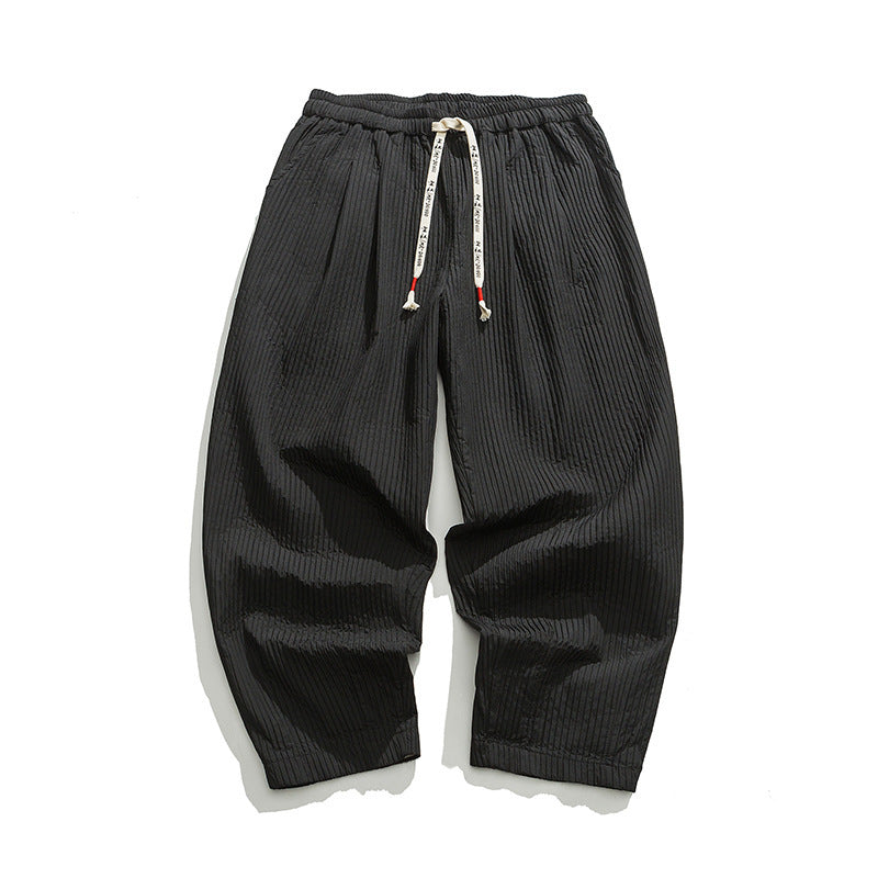 Men's Casual Loose Solid Color Overalls Straight-leg Trousers