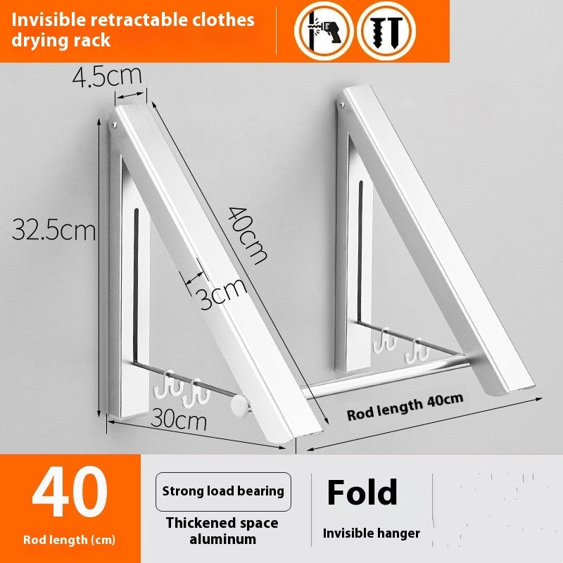 Punch-Free Space Aluminum Foldable Wall Hanger