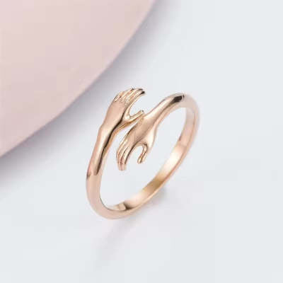 Simple Hands Alloy Hug Ring