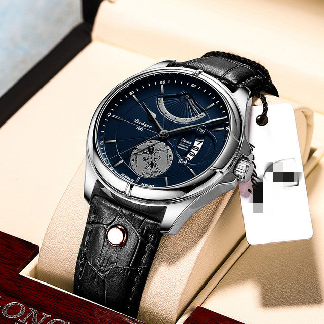 Men's Waterproof Calendar Thin Quartz Watch