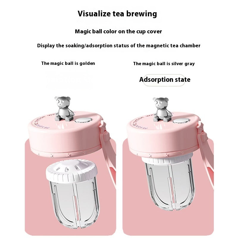 Magnetic Tea-Water Separation Glass Infuser Tumbler