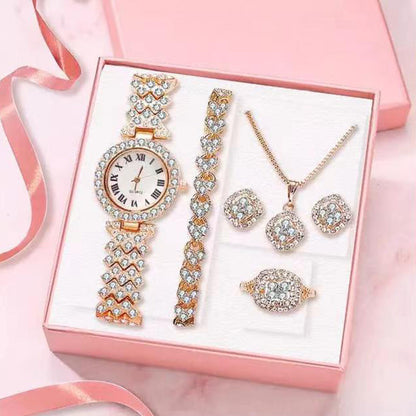 Full Diamond Luxury Bracelet Watch Suit