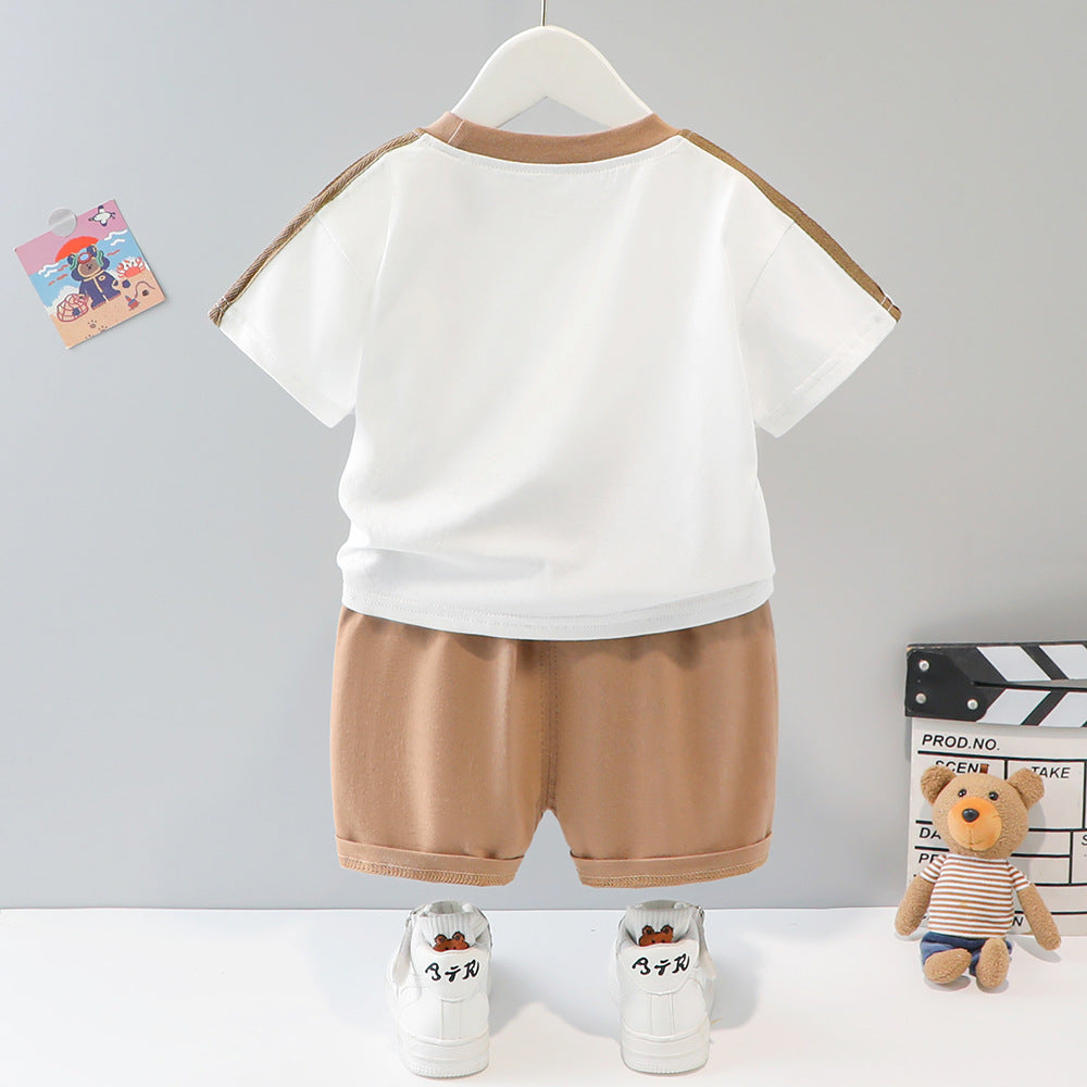 Children's Short-sleeved Cartoon Animal Two-piece Set
