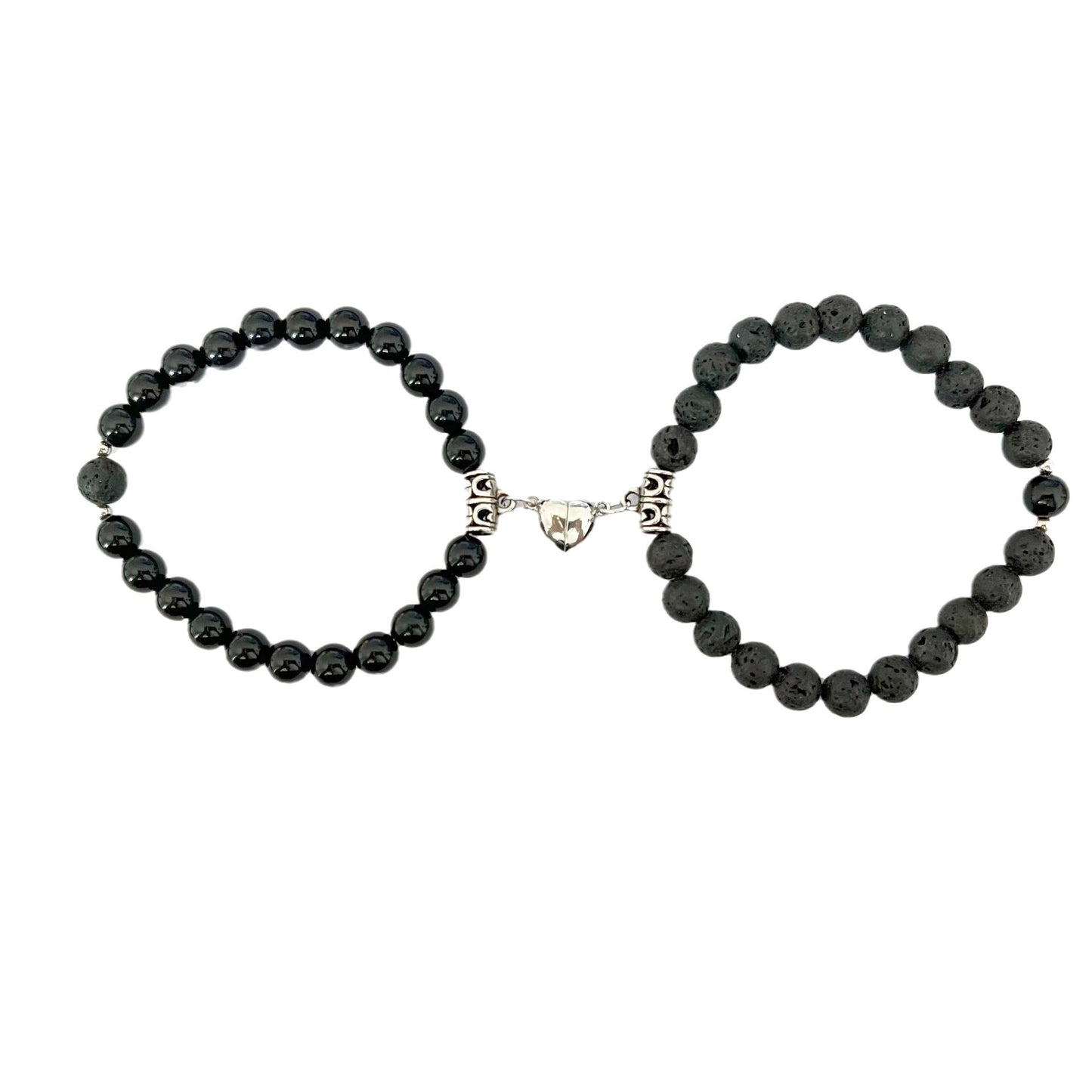 Turquoise Peach Heart Magnet Couple Design Bracelet