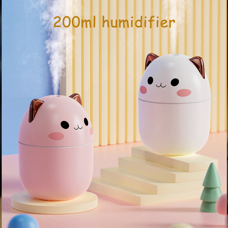 Cute Cat Ultra-Silent USB Cool Mist Humidifier & Aromatherapy Air Purifier