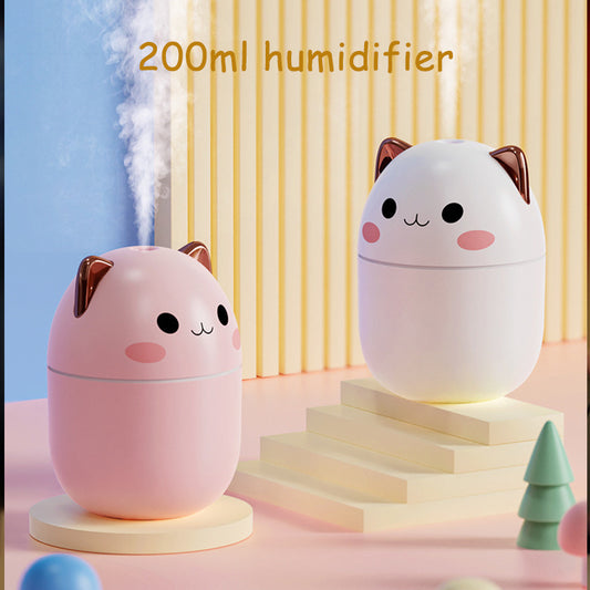 Cute Cat Ultra-Silent USB Cool Mist Humidifier & Aromatherapy Air Purifier