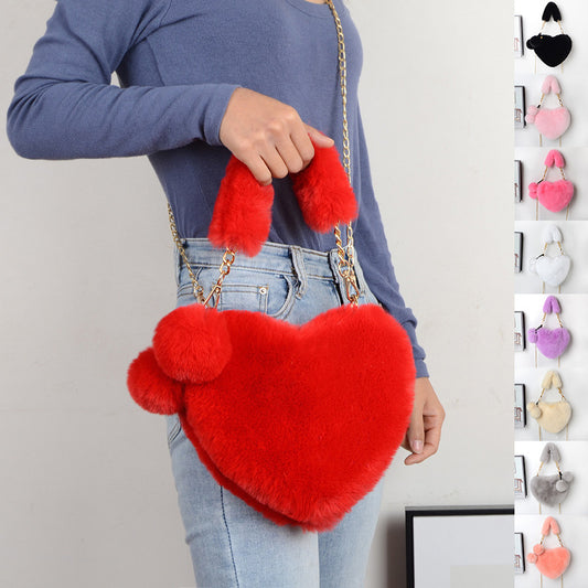 Soft Plush Love Handbag For Women