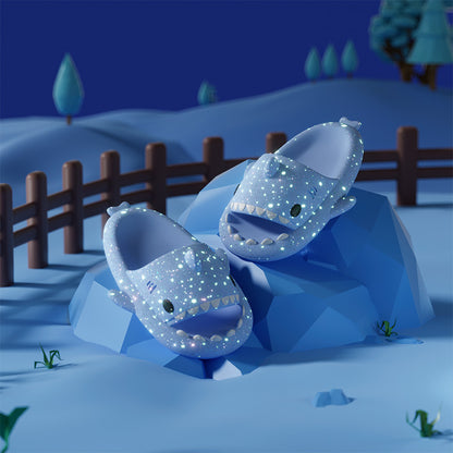 Shark Slippers With Starry Night Light Design Bathroom Slippers For Women