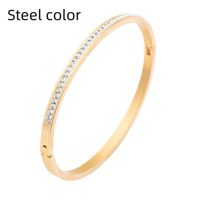 Stainless Steel Bracelet With Diamond Opening