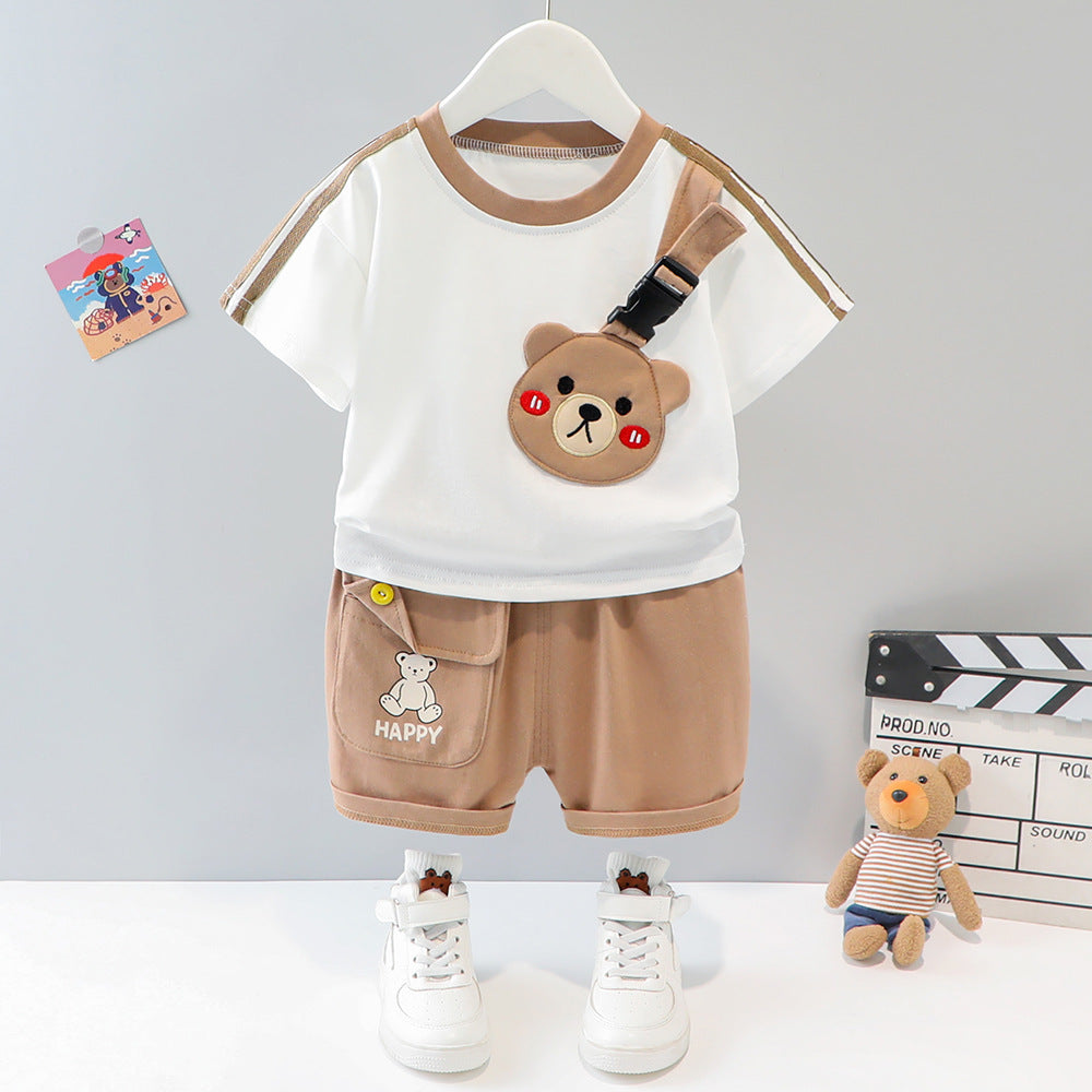 Children's Short-sleeved Cartoon Animal Two-piece Set