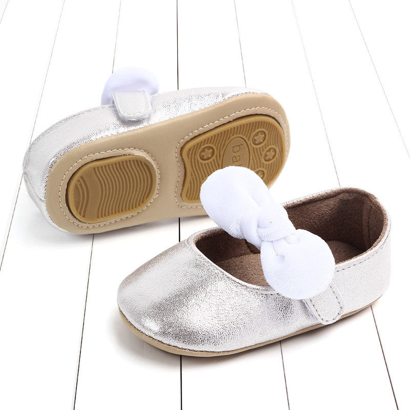 Spring Bowknot Rubber Sole Baby Shoes