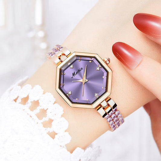 Buckle Light Luxury Rose Stone British Watch
