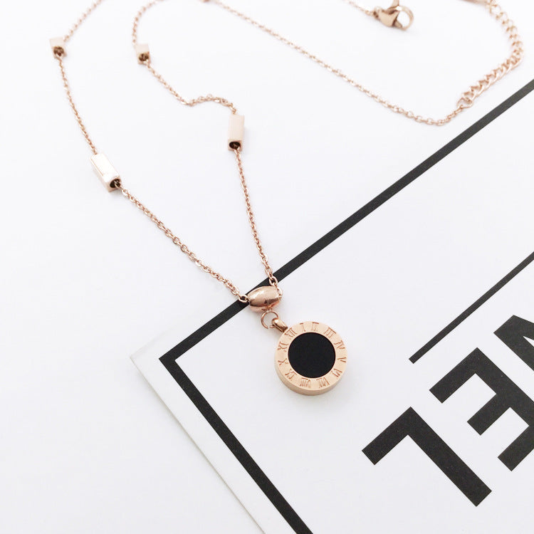 Korean Fashion Titanium Steel Plated 18K Rose Gold Necklace