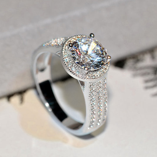 Classic Lotus Diamond Ring for Wedding