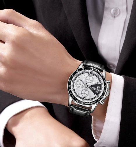 Water Resistant, Shock Resistant, Complete Calendar, Chronograph, Auto Date Sports Watch