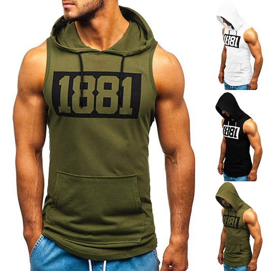 Men's Sleeveless Letter Printed Vest
